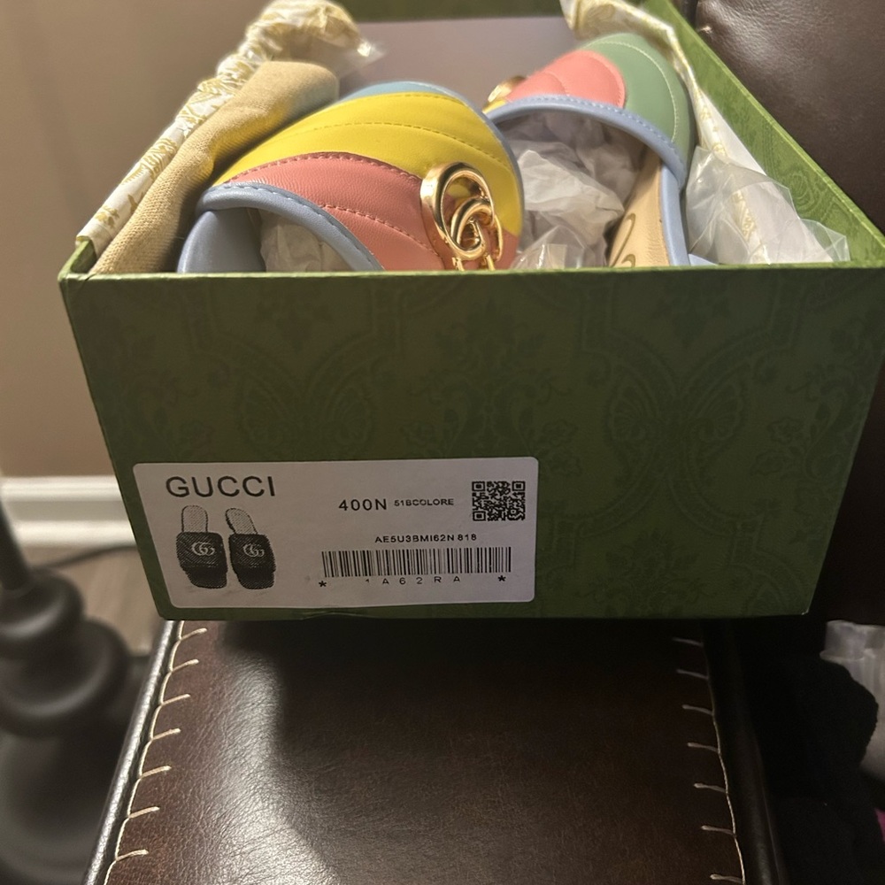 Gucci Yellow and Pink Slippers